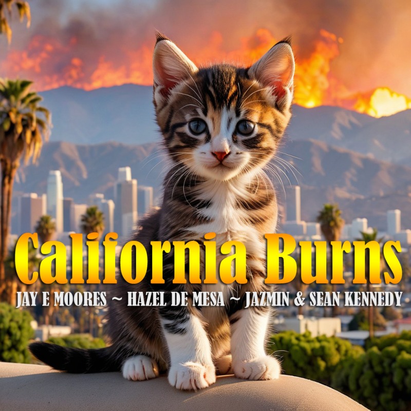 California Burns by Jay E Moores, featuring Sean Kennedy, Jazmin, and Hazel de Mesa